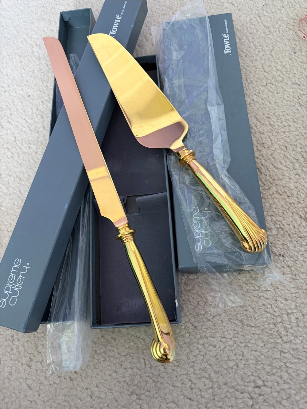 Towle Gold-tone Cake Knife and Server Set